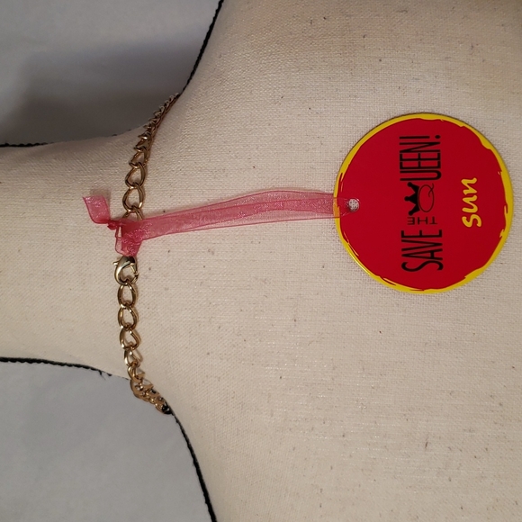 ๐HP๐ STQ gold-tone red & turquoise statement necklace - Picture 2 of 13